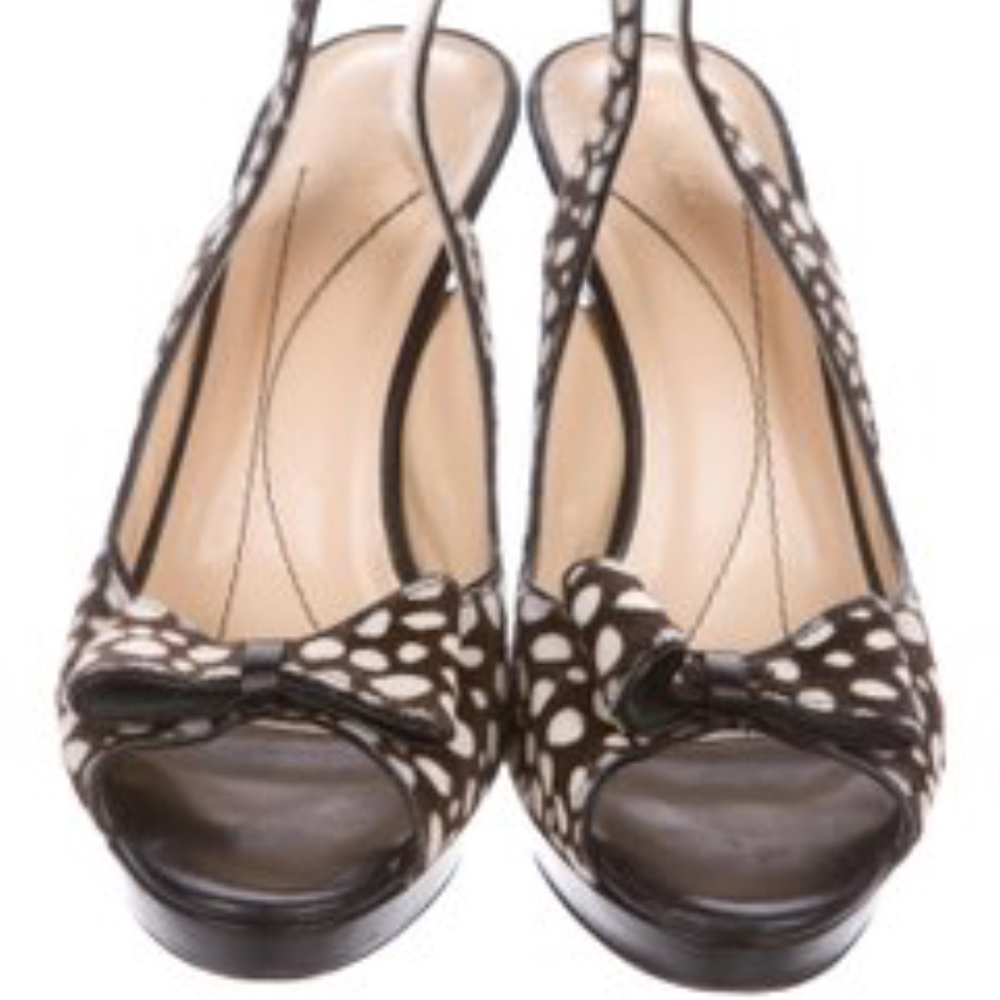 Ponyhair Slingback Sandals